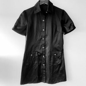 Black Shirt Dress / Coat Short Sleeve